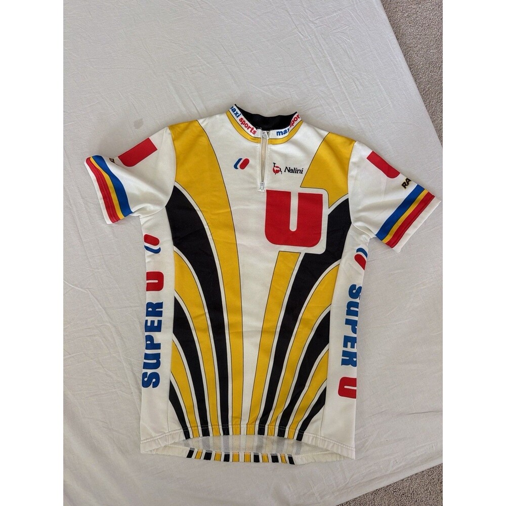 Vintage Nalini Super U Raleigh Cycling Jersey Made In Italy Retro XL Tour France